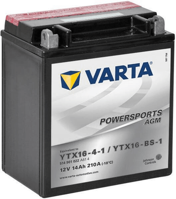 Pièces agricoles - Eclairage - Batterie 12V 14Ah 210A AGM Sports motorisés VARTA