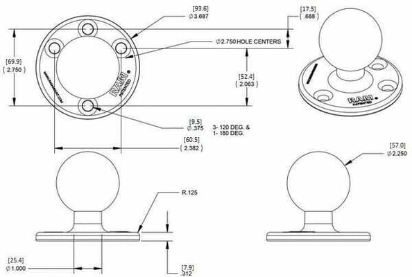 Pièces agricoles - Pièce Pulvérisateur - Pied de montage « D » rond