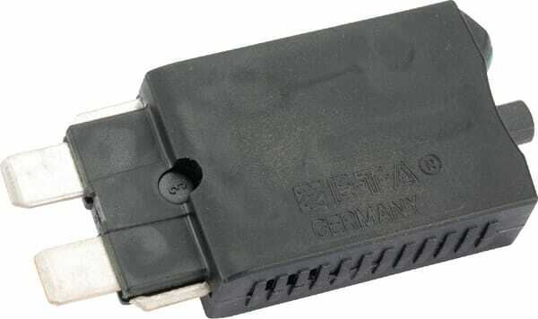 Pièces agricoles - Eclairage - Fusible réinitialisation manuelle thermique 28V 6A longueur 51,6mm vert E.T.A
