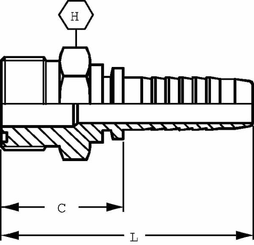 Pièces agricoles - Hydraulique - Raccord à sertir DN10-1" ORFS