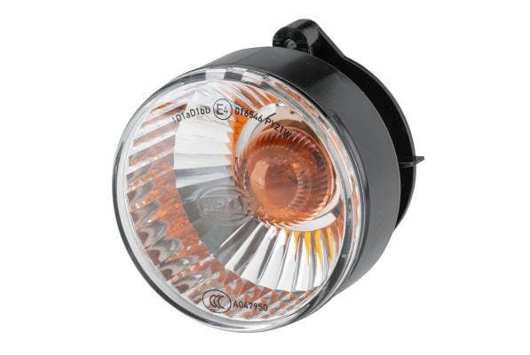 Pièces agricoles - Eclairage - Voyant lumineux 21W, rond, 24V, transparent/orange, à visser, Ø 66mm AMP prise, Hella