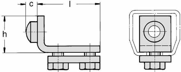 Pièces agricoles - Fasteners - Arrêt de porte fix.s.tube Gr.2