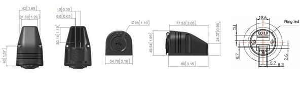 Pièces agricoles - Eclairage - Prise USB-C + USB-A 12/24V montage en saillie