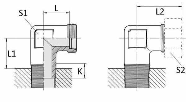 Pièces agricoles - Hydraulique - Coude mâle 8S-M14