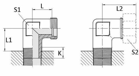 Pièces agricoles - Hydraulique - Coude mâle 8S-M14