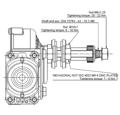 Pièces agricoles - Pièce divers - Moteur d'essuie-glace 12V arbre 90° L:72,4mm Ø10mm (type 316)