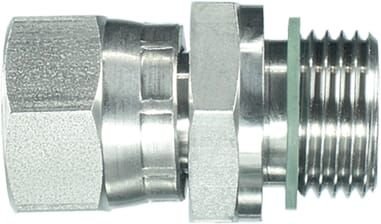 Pièces agricoles - Hydraulique - Raccord tournant mâle 3/4" JICx3/8" BSP SS