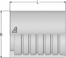 Pièces agricoles - Hydraulique - Jupe à sertir Ø17x26,5mm DN6 acier / zingué Alfagomma