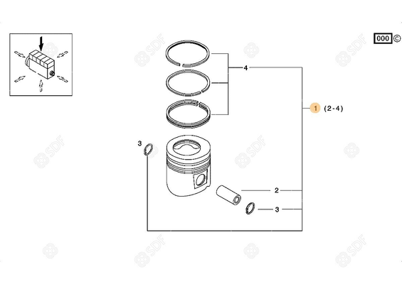 Pièces agricoles - Pieces moteur - PISTON Deutz-Fahr origine
