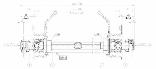 Pièces agricoles - Transmission - Arbre de transmission S6 L : 560mm, Bondioli&Pavesi
