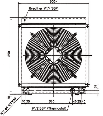 Pièces agricoles - Hydraulique - Refroidisseur d'huile (12 V) 38-50'C 2050K-12-2-01