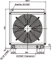 Pièces agricoles - Hydraulique - Refroidisseur d'huile (12 V) 38-50'C 2050K-12-2-01