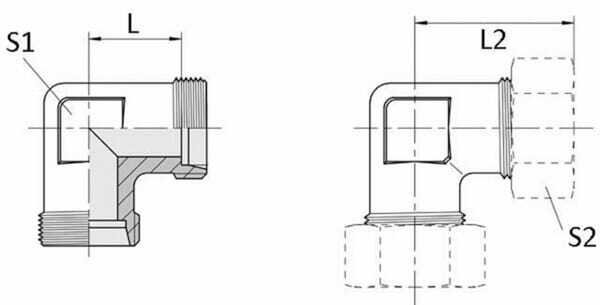 Pièces agricoles - Hydraulique - Coude 16S