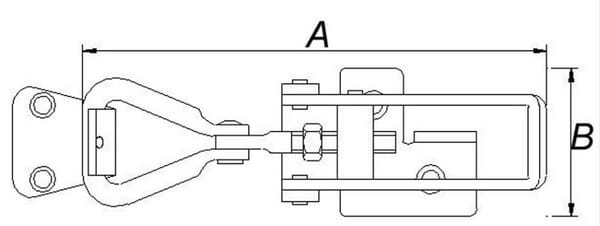 Pièces agricoles - Fasteners - Serrure réglable en hauteur 118 - 132 mm, largeur 40 mm. 1 PCS. Sans vis