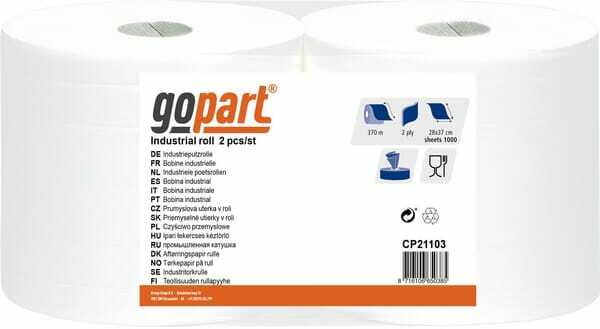 Chimie - Chimie divers - Essuie-tout, rouleau blanc, 28cm x 370m, 2 plis, Ø extérieur 300mm, gopart