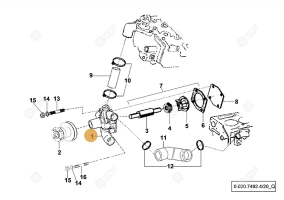 Pièces agricoles - Pieces moteur - pompe à eau