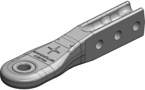 Pièces agricoles - Tracteur pièce adaptable - Oeillet d'attelage Cat. 2 diamètre 33mm H-Schaft 80x60 3 trous diamètre 25mm