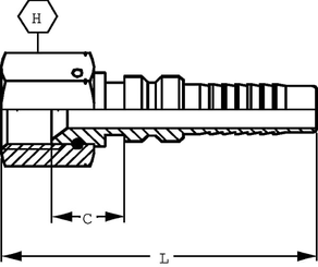 Pièces agricoles - Hydraulique - Raccord à sertir 4SH-DN20-1.5/16" UNF