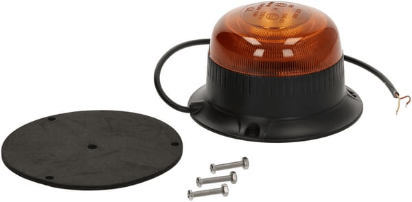 Pièces agricoles - Eclairage - Gyrophare LED, profil bas, 15W, 12-24V, orange, à visser, Ø 86mm x67mm