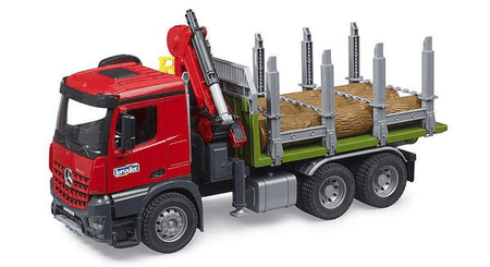 Loisirs - Jouets - Camion à bois MB Arocs avec grue de chargement, grappin, 3 coffres