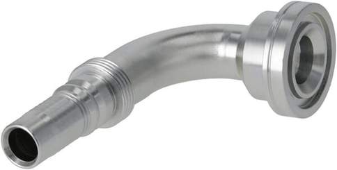 Pièces agricoles - Hydraulique - Raccord à sertir 4SH-DN20 avec flasque ø47,6 mm 90°