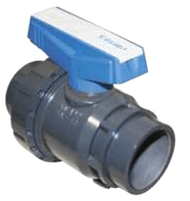 Pièces agricoles - Hydraulique - Vanne à boisseau sphérique PVC F1 1/4"xF1 1/4" simple union