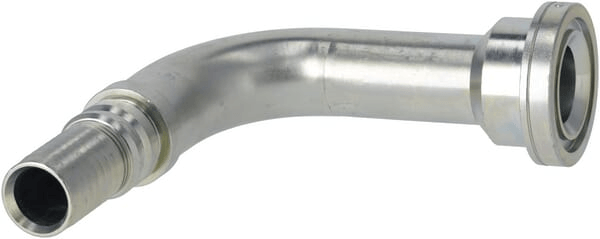 Pièces agricoles - Hydraulique - Raccord à sertir 4SH-DN25 avec bride ø54,0 mm 90° H130