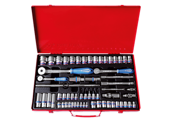 Outils - Outils divers - Coffret douilles 1/4" + 3/8" + 1/2" 62 pièces