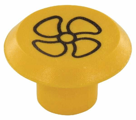Pièces agricoles - Electricité - Symbole, soufflerie, rond, jaune