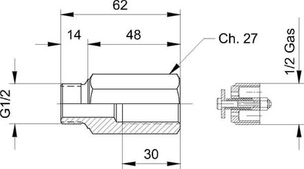 Pièces agricoles - Hydraulique - Raccord à sertir 1/2"