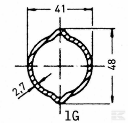 Pièces agricoles - Transmission - Tube profilé revêtu citron 1G Ø ext. : 48x41x2,7 mm L : 3 m Walterscheid
