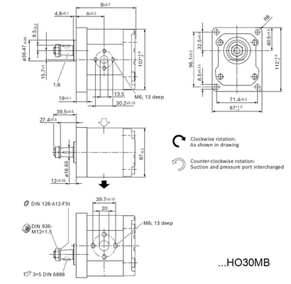 Pièces agricoles - Hydraulique - Pompe à engrenages AZPJ-22-016RHO30MB
