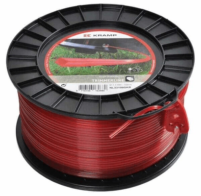 Pièces agricoles - Jardin et forêt pièce adaptable - Fil de coupe Ø 3.3mm 109m carré rouge Kramp