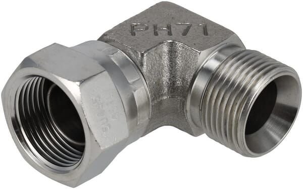 Pièces agricoles - Hydraulique - Raccord coudé M/F 3/4" BSP SS