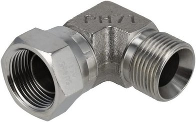 Pièces agricoles - Hydraulique - Raccord coudé M/F 3/4" BSP SS
