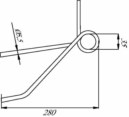 Pièces agricoles - Travail du sol - Dent de herse Ø5.5 p/Fortschritt