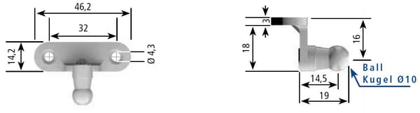 Pièces agricoles - Pièce divers - Support pour ressorts à gaz et amortisseurs