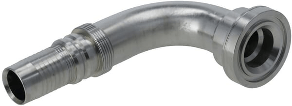 Pièces agricoles - Hydraulique - Raccord à sertir 4SH-DN32 avec flasque ø63,5 mm 90°