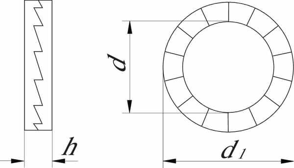 Pièces agricoles - Fasteners - Rondelle de blocage M5x9x2,2mm, acier inoxydable A4 DIN 128a