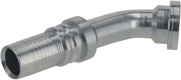 Pièces agricoles - Hydraulique - Raccord à sertir 4SH-DN32 avec flasque ø47,6 mm 45°
