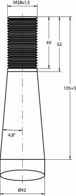 Pièces agricoles - Fenaison & élevage - Dent de chargeur L-1400, Ø 42, M28 x 1,5