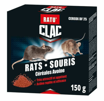 Pièces agricoles - Cloture,Jardin & Sylviculture - Souricide en grain au Difénacoum 150gr