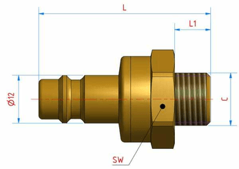 Pièces agricoles - Pièce pneumatique - Raccord hydr. f.mâle BSP 3/8"