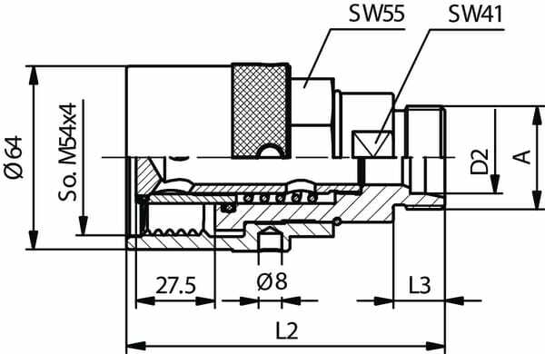 Pièces agricoles - Hydraulique - Coupleur à visser mâle 30S