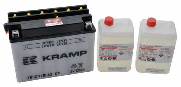 Pièces agricoles - Eclairage - Batterie 12V 20Ah 265A avec pack d'acide Kramp