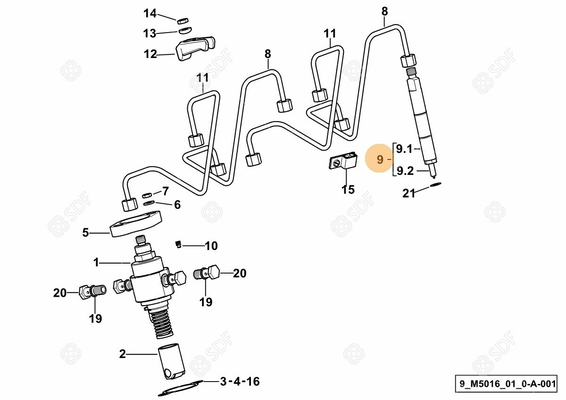 Pièces agricoles - Pieces moteur - INJECTEUR COMPLET Deutz-Fahr origine