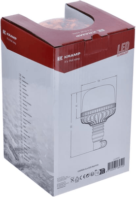 Pièces agricoles - Eclairage - Gyrophare LED, 20W, 12-24V, ambre, montage sur poteau flexible, Ø 126mm x201mm