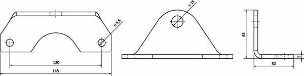 Pièces agricoles - Jardin et forêt pièce origine - Crochet Ø15/9mm, H.O.H. 120mm