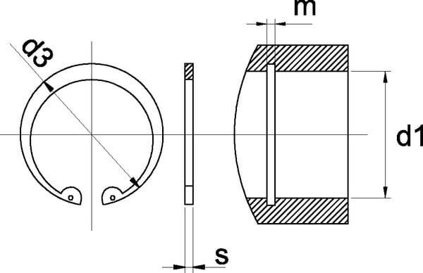 Pièces agricoles - Fasteners - Circlip interne DIN472 62mm