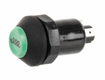 Interrupteur poussoir, chauffage, rond, vert